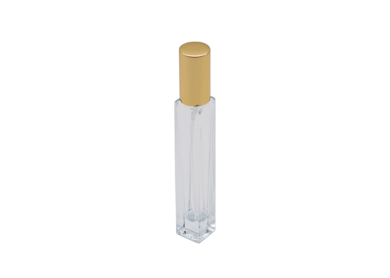 Square Cologne Perfume Tester Bottle With Gold Aluminum Spray Pump