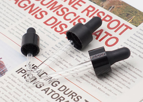 15mm 18mm 24mm Ống nhỏ giọt thủy tinh đen Nắp nhựa mịn cho chai